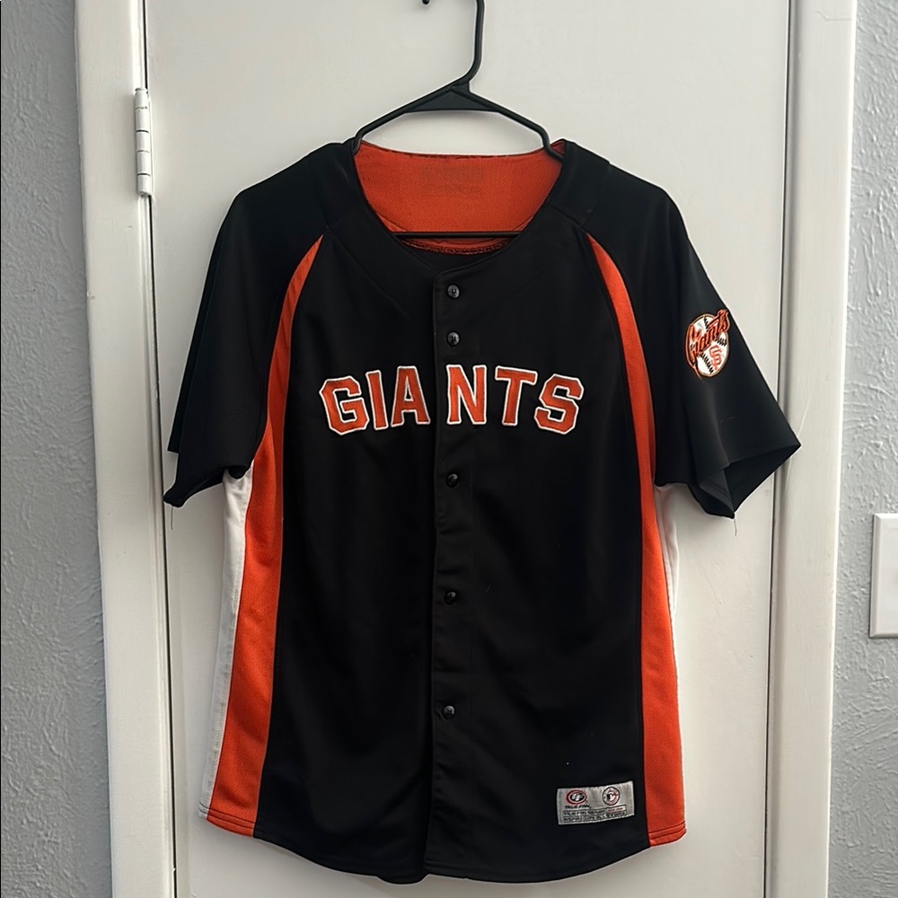 Kids Giants Black and Orange Baseball Jersey